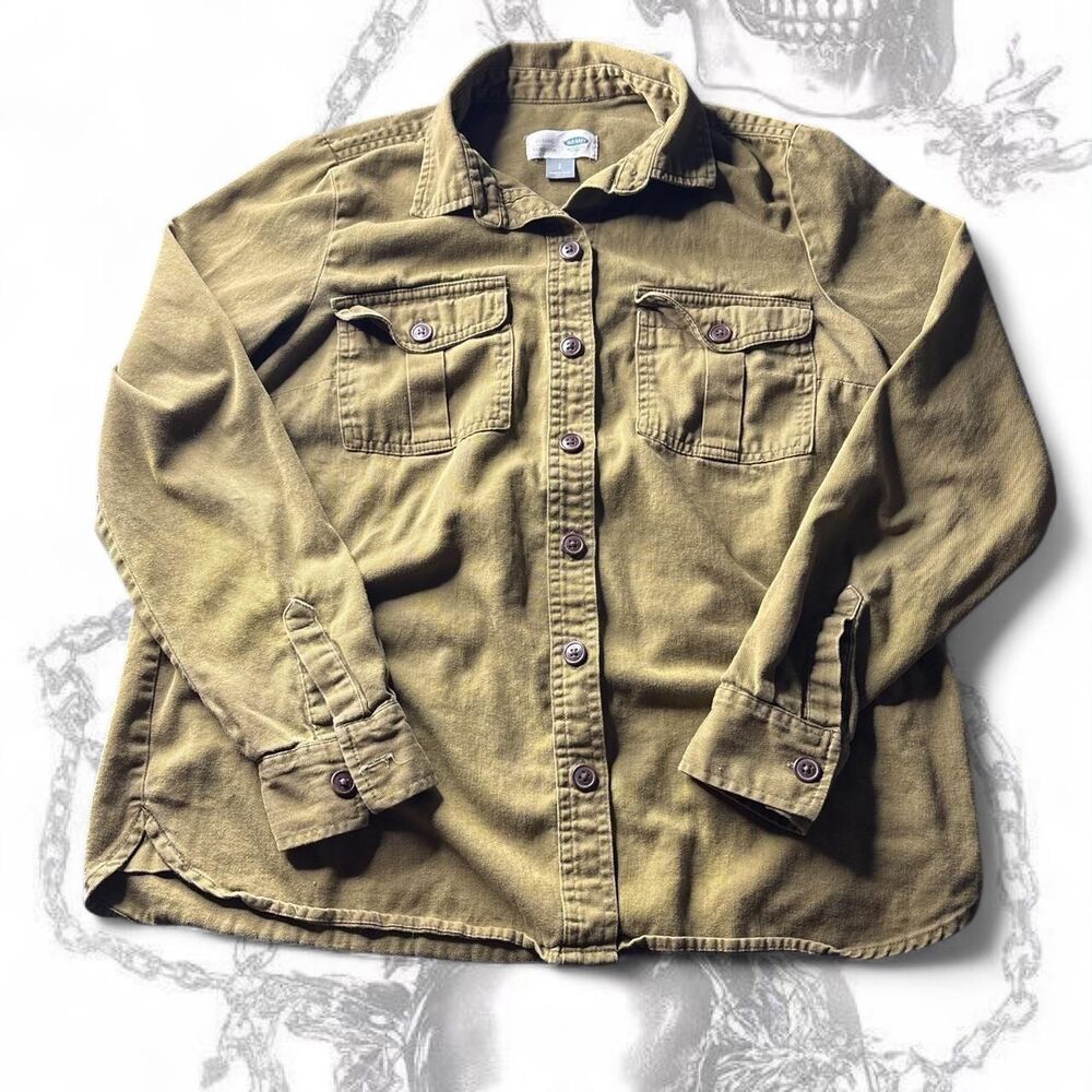 Old-navy Women's Khaki and Green Shirt